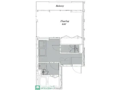 ログライフ上用賀(1K/2階)の間取り写真