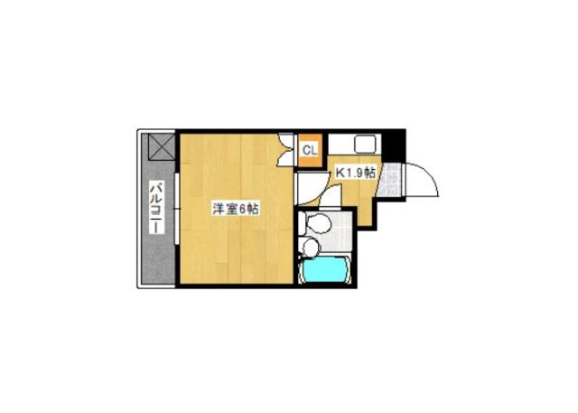 ブルーコート段原(1K/5階)の間取り写真