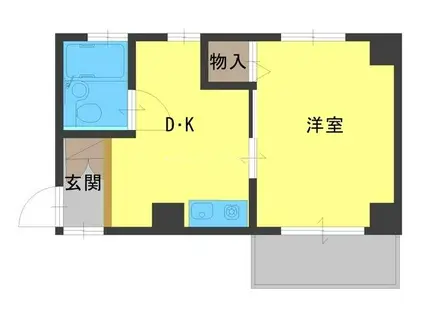 アビタシオン温井(1K/3階)の間取り写真