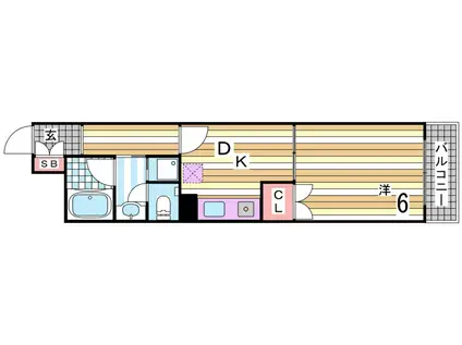 フロリダハイツ(1DK/5階)の間取り写真
