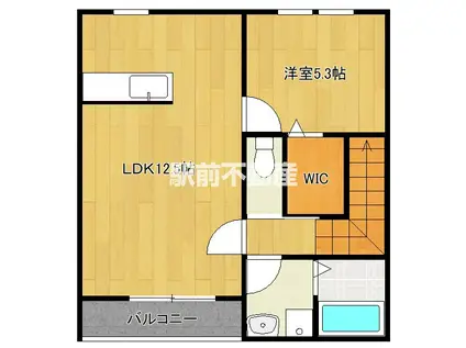 メゾンドフルールC(1LDK/2階)の間取り写真