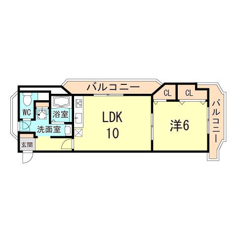 マンション美苑(1LDK/2階)の間取り写真
