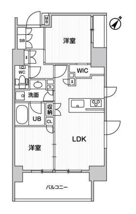 ディームス大井町(2LDK/4階)の間取り写真