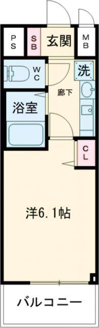 エステムコート神戸西II(1K/2階)の間取り写真