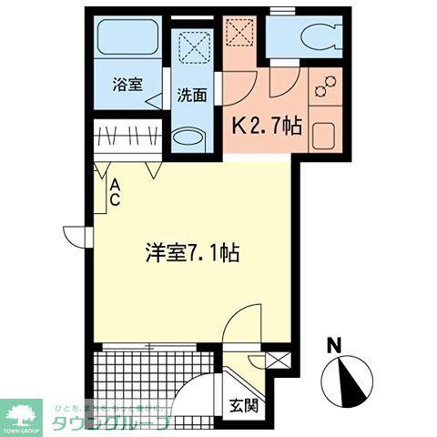 RUPIAHI(1K/1階)の間取り写真