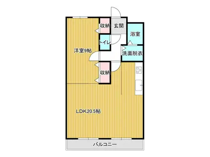 リバーサイドマリオ(1LDK/2階)の間取り写真