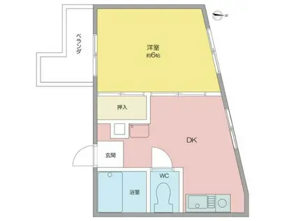 サンシティ南明(1DK/1階)の間取り写真