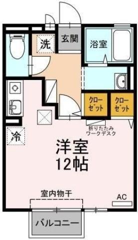 サンセリエ昭和(ワンルーム/1階)の間取り写真