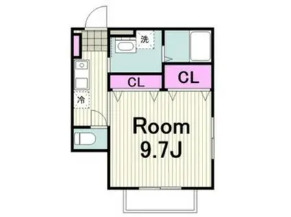 ティエラ(1K/1階)の間取り写真