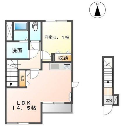 PETIT・FIELD(1LDK/2階)の間取り写真