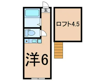 ユナイト新川崎ジャンヌ・ダルク(ワンルーム/1階)の間取り写真