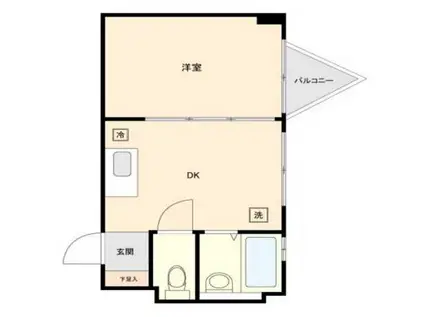 柏木ハイツ(1DK/4階)の間取り写真