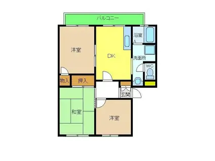 サンモール浅香(3DK/1階)の間取り写真