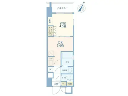 TOPAZ町田(1DK/4階)の間取り写真