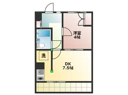 エステージ日吉本町(1DK/1階)の間取り写真