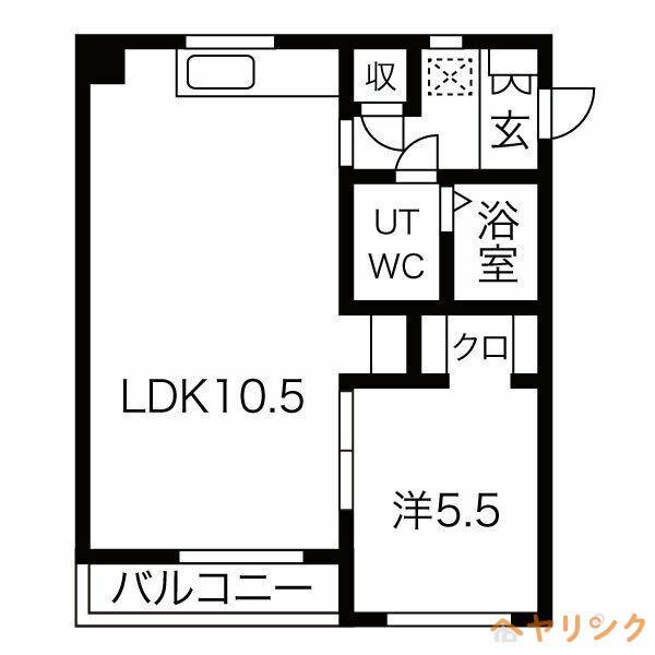 第2メゾン高安(1LDK/2階)の間取り写真