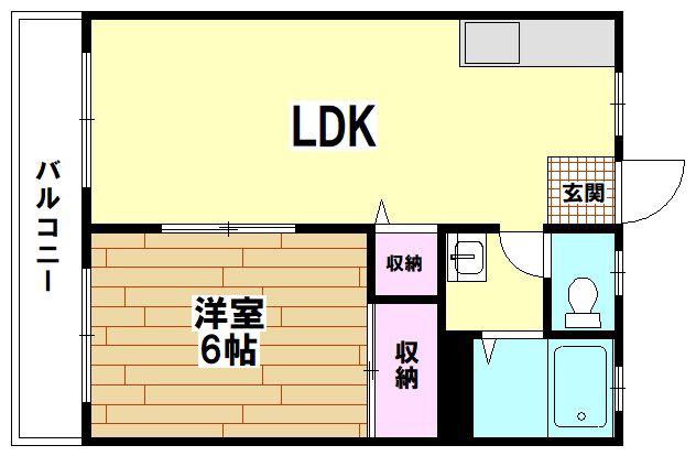 YOURESIDENCE(1LDK/1階)の間取り写真
