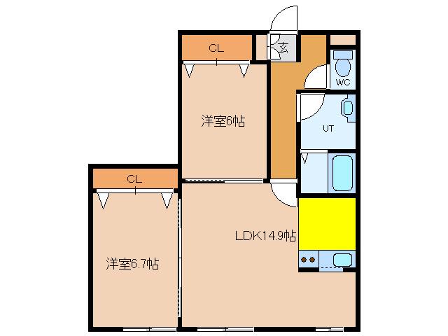 NEXTIII(2LDK/3階)の間取り写真
