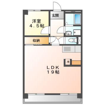 SUN HEIGHTS(1LDK/9階)の間取り写真