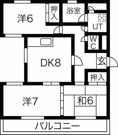 明和ビル(3DK/2階)の間取り写真