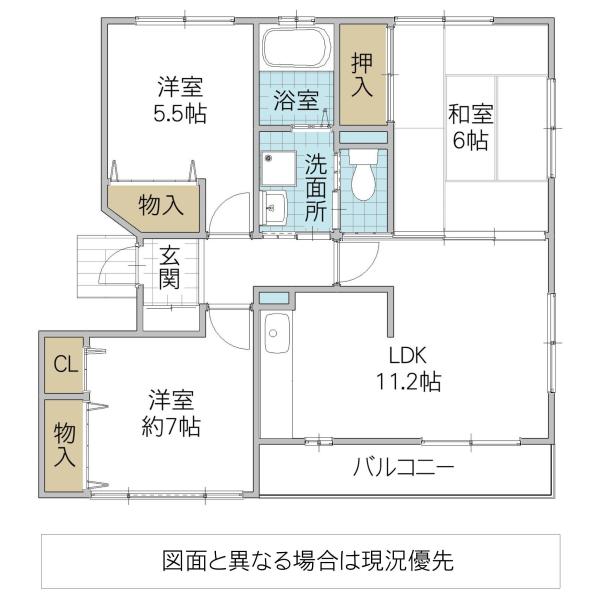 ウイングフィールド真鍋(3LDK/3階)の間取り写真