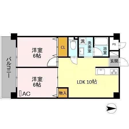 ファーロ(2LDK/4階)の間取り写真