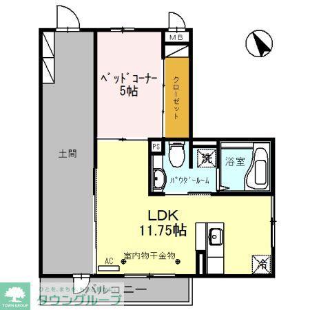 アルメリア湘南(1LDK/2階)の間取り写真