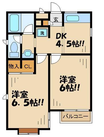 コーポ欅(2DK/1階)の間取り写真