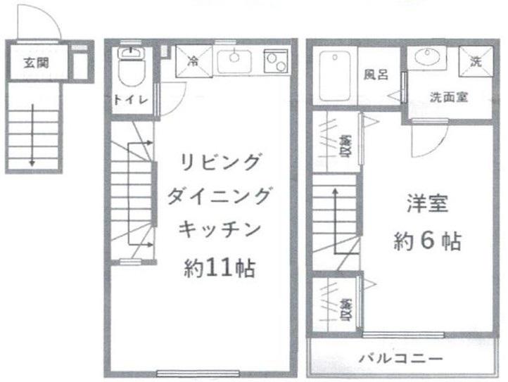サザンクロス板橋(1LDK/2階)の間取り写真