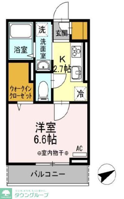 プルミエール柴崎(1K/2階)の間取り写真