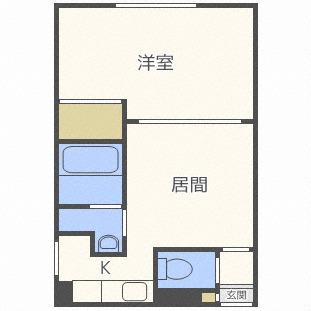 コスモ美香保(1DK/1階)の間取り写真