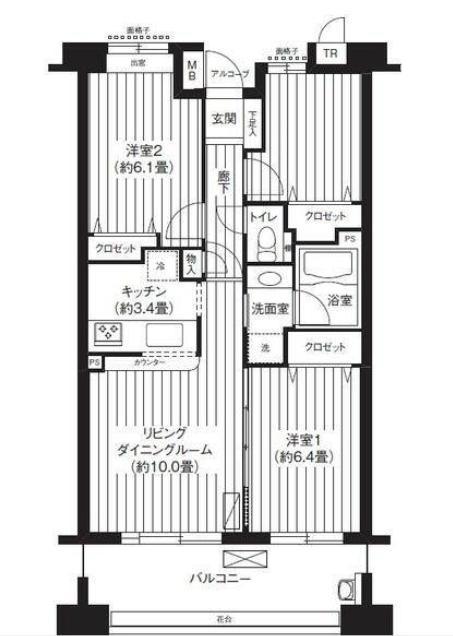 パークビューステージ東陽町(3LDK/8階)の間取り写真