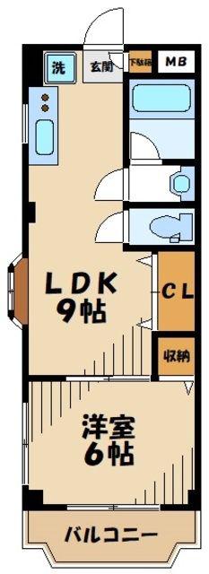 ベルメゾン中央林間(1LDK/3階)の間取り写真