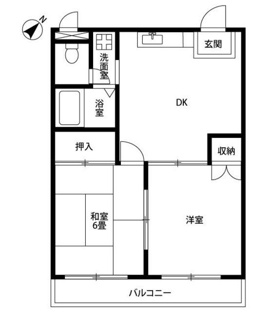 プリメールマンション(2DK/2階)の間取り写真