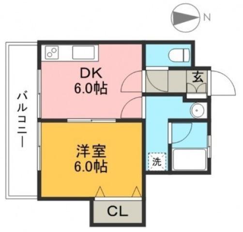ドルチェ長崎(1DK/3階)の間取り写真