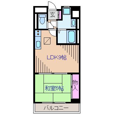 カサベルデ小泉(1LDK/3階)の間取り写真