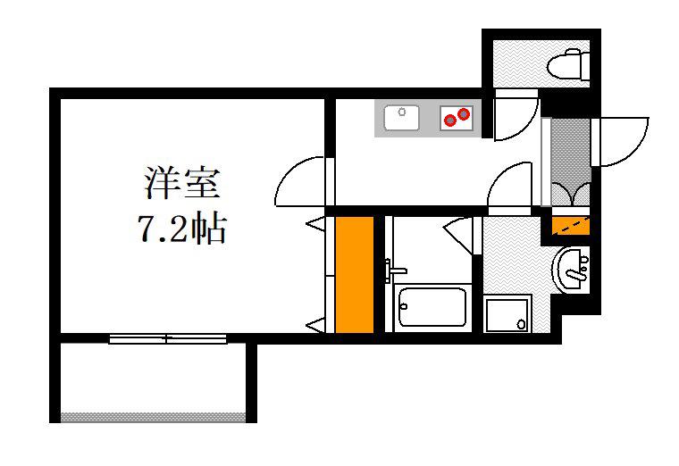 REGALEST FLEURIR 宇品西(1K/1階)の間取り写真