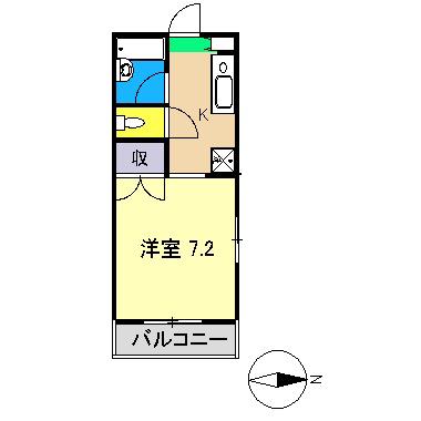 エス・ティコート南国(1K/3階)の間取り写真