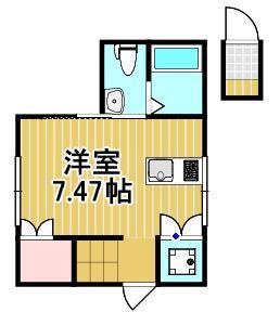 COFFRET千住大橋(ワンルーム/2階)の間取り写真