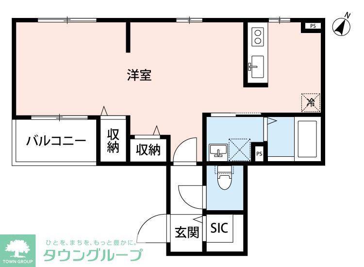 モアナコート南流山(ワンルーム/2階)の間取り写真