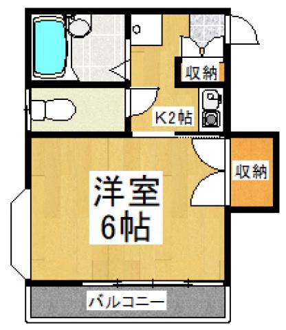 レイクサイドコーポ入曽(1K/2階)の間取り写真