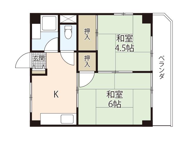 第2住田ビル(2DK/3階)の間取り写真