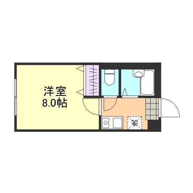 ルーチェA棟(1K/1階)の間取り写真