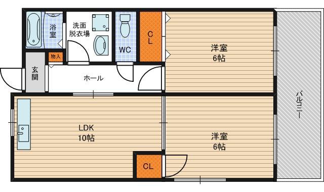 グリーンノース(2LDK/4階)の間取り写真