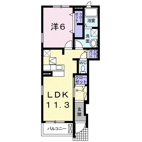 ブリアン(1LDK/1階)の間取り写真