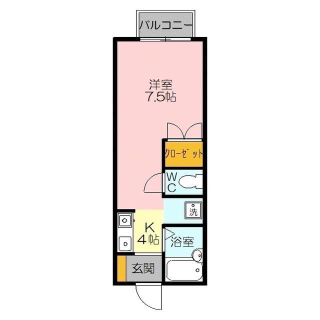 BRISE皆生(1K/1階)の間取り写真