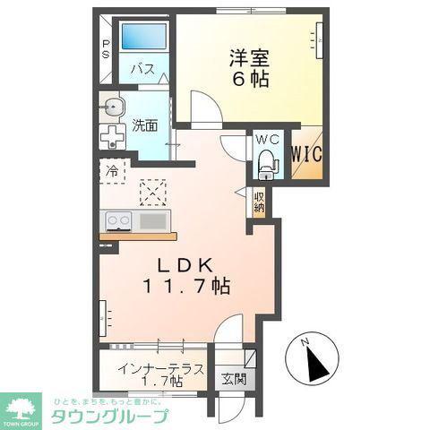 クロワサンス(1LDK/1階)の間取り写真