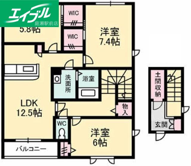 ベイパートレイル(3LDK/2階)の間取り写真
