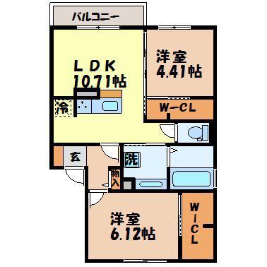 プルミエール(2LDK/2階)の間取り写真