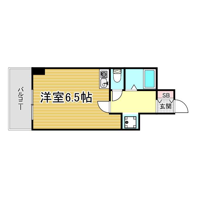 朝日プラザ湊川(ワンルーム/9階)の間取り写真